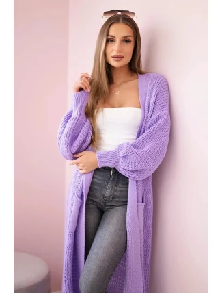 Svetr dlouhý kardigan světle fialová
