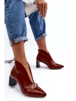 Kožené Boty Na Słupku Maciejka 05262-02 Hnědé Kožené Boty Na Słupku Maciejka 05262-02 Hnědé