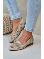 Děrované Baletky S Mašlí Eko Kůže Zlaté Relabra