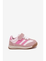 Dětské sneakersy sportovní boty na suchý zip růžové Viona