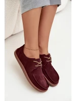 Dámské polobotky typu barefoot z přírodního semiše Zazoo 327 bordó