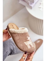 Dámské Pantofle S Sobem A Kožíškem Inblu CT000034 Béžové