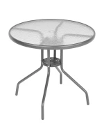 SADA ZAHRADNÍHO NÁBYTKU KULATÝ STŮL 4 ŽIDLE A SLUNEČNÍK TMAVĚ ŠEDÁ