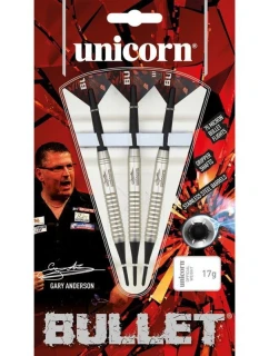 Šipky Unicorn Bullet z nerezové oceli s měkkým hrotem - Gary Anderson 16g:23520|18g:23521