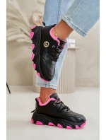 Zateplené Dámské Sportovní Boty Na Šněrování Na Platformě Černé Bialoa