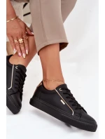 Dámské tenisky z eko kůže Big Star – černo-zlaté