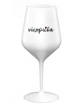 VÍNOPIČKA - biely nerozbitný pohár na víno 470 ml