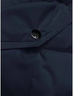 Tmavě modrá péřová dámská zimní bunda (2M-007)