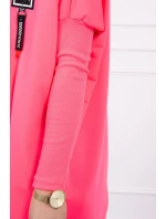 Oversize mikina s asymetrickými boky růžová neonová Oversize mikina s asymetrickými boky růžová neonová