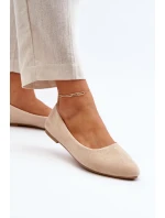 Bežové dámské semišové baleríny Kommia