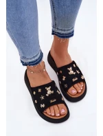 Dámské Semišové Pantofle S Připínáky Černé Vinceza 66741