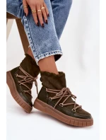 Dámské sněhule s tkaničkami tmavě zelené Isalisse