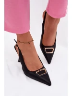 Dámské lodičky Sandály s ozdobným detailem Černé Lurella