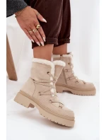 Dámské sněhule s kožíškem Irmara – béžové