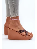 Dámské sandály na klíně 83520 Ipanema High Fashion Slide Fem Hnědé