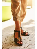 Elegantní dámské sandály s ozdobnými detaily S.Barski Černá Elegantní dámské sandály s ozdobnými detaily S.Barski Černá