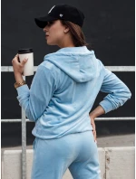 Dámský velurový komplet bez zipu VELCOMFY modrý FashionStreet AY1078