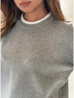 Dámský základní svetr DARMILA šedý FashionStreet MY2505
