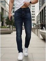 Pánské skinny džíny ve fitted střihu tmavě modré FashionStreet UX4491