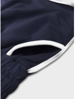 Tmavě modré dámské šortky s kontrastní lemovkou (8K208-25)
