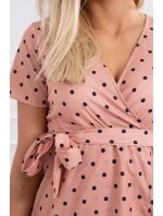 Tmavě meruňkové puntíkované šaty Tmavě meruňkové puntíkované šaty