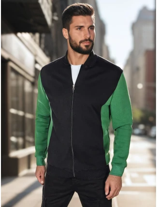 Pánská mikina na zip se stojáčkem černá FashionStreet BX5908