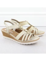 Dámské zlaté sandály Remonte R6264-91 na platformě s gumovou podrážkou