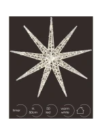 OZDOBNÝ PŘÍVĚSEK SNĚHOVÉ VLOČKY 50LED STŘÍBRA