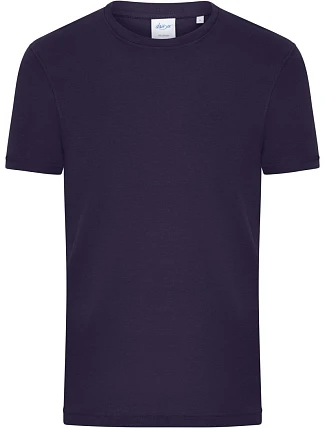 Daiber 8040 Pánské bio tričko s jemným žebrováním 02.8040 deep purple