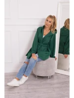 Zateplená bunda s vázáním v pase tmavě zelená Zateplená bunda s vázáním v pase tmavě zelená