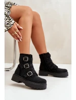 Zateplené boty se zdobením černé Ciascia