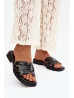 Dámské nazouváky na nízkém podpatku 78-192A Černé - Stephan Paris