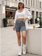 Dámské cyklistické šortky s vysokým pasem, modré, FashionStreet SY0577 Dámské cyklistické šortky s vysokým pasem, modré, FashionStreet SY0577