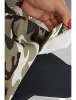 Mikina s dlouhými zády moro khaki+ecru Mikina s dlouhými zády moro khaki+ecru