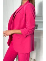 Elegantní souprava saka s kalhotami fuchsiová