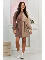 Izolovaná dvoubarevná mikina tmavě béžová + světle béžová