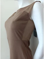 Dámské šaty bez rukávů 18417 hnědé - Koucla