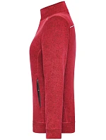 Daiber JN 897 Dámská pracovní pletená fleece bunda - Solid 02.0897 red melange/black