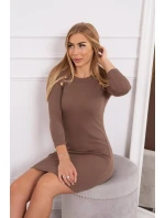 Šaty s ozdobnými knoflíky mocca