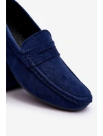 Pánské semišové mokasíny námořnická modrá Mack