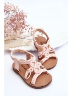 Dětské pletené nazouvací sandály Růžove Tracy