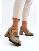 Lakýrované lodičky na masivním podpatku zelené Terimene