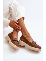 Zazoo 3429/W Dámské Semišové Mokasíny S Ozdobou Hnědé