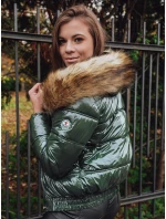 Dámská prošívaná krátká zimní bunda FELLISA zelená FashionStreet TY2459