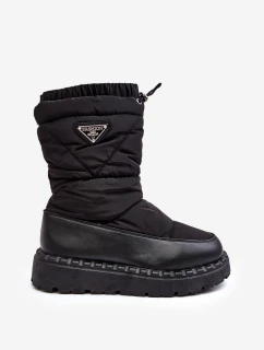 Dámské sněhule na tlusté podrážce černé Lureta