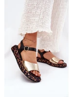 Kožené Elegantní Dámské Sandály S.Barski GR51-603 Zlaté