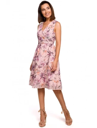 S225 Šifonové šaty s hlubokým výstřihem - model 2 S225 Šifonové šaty s hlubokým výstřihem - model 2