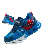Leomil dětské sportovní boty Spiderman lehké tenisky na suchý zip LED modré