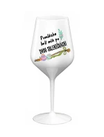 POMLÁZKA BOLÍ MÍŇ PO DVOU SKLENIČKÁCH! - bílá nerozbitná sklenice na víno 470 ml 