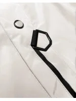 Lehce zateplená světle béžová dámská bunda s kapucí LHD (LHD-24589)